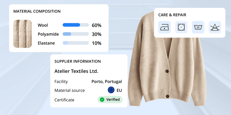 DPP - Industry card - Fashion and apparel Exported from DPP Solution Page Hi-Fi at 2x. Figma node 21:2407.