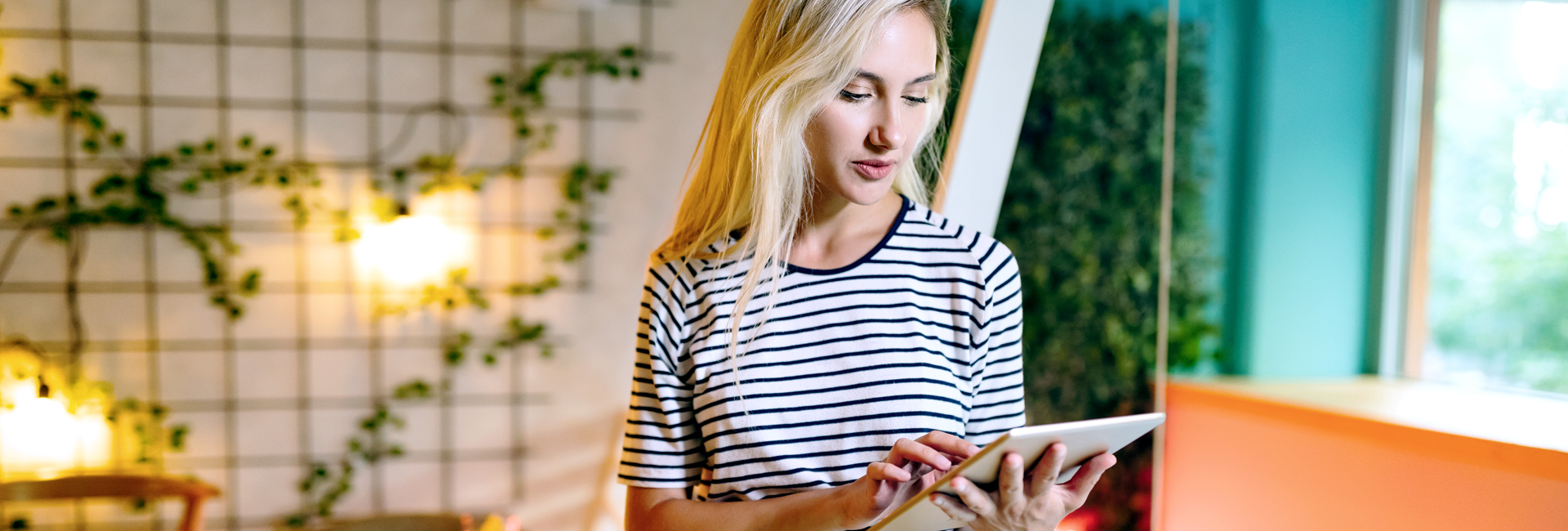 Photo of lady working on ipad