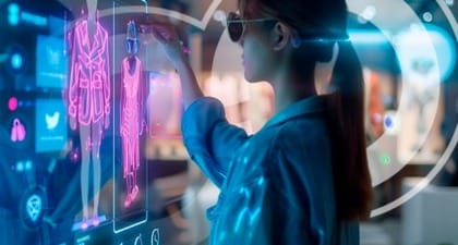Woman using AI to Create Fashion Apparel