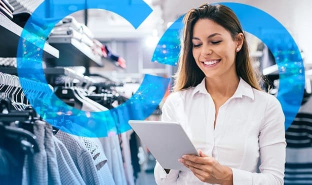 Woman Using Tablet for Fashion Retail Management