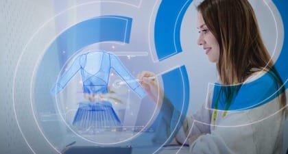 Woman Using AI to Create Fashion Apparel