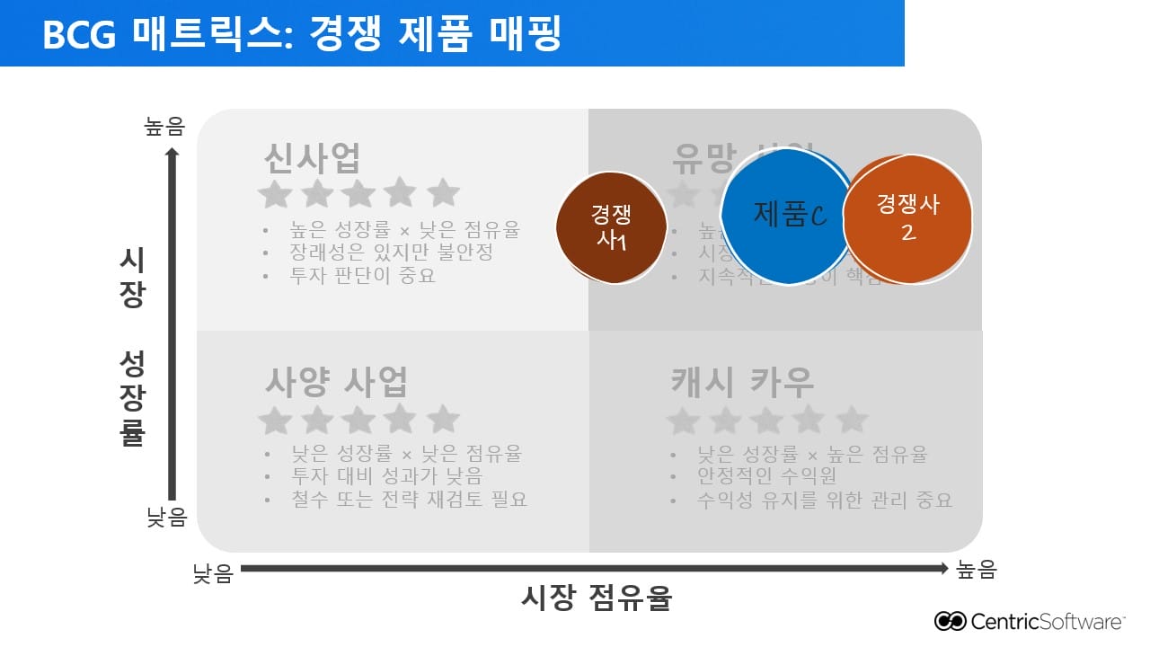 BCG 매트릭스: 경쟁 제품 매핑
